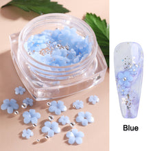 Load image into Gallery viewer, Light Changing Petal Resin Five-petal Flower Small Steel Ball Mixed Nail Decoration Nail Art DIY Nail Accessories