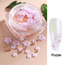 Load image into Gallery viewer, Light Changing Petal Resin Five-petal Flower Small Steel Ball Mixed Nail Decoration Nail Art DIY Nail Accessories