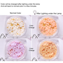 Load image into Gallery viewer, Light Changing Petal Resin Five-petal Flower Small Steel Ball Mixed Nail Decoration Nail Art DIY Nail Accessories