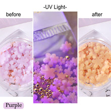 Load image into Gallery viewer, Light Changing Petal Resin Five-petal Flower Small Steel Ball Mixed Nail Decoration Nail Art DIY Nail Accessories