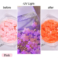 Load image into Gallery viewer, Light Changing Petal Resin Five-petal Flower Small Steel Ball Mixed Nail Decoration Nail Art DIY Nail Accessories