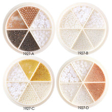 Load image into Gallery viewer, 6 Grids/box Steel Ball White Flower Pearl Mixed Nail Art Jewelry Nail Decoration Nail Art DIY Nail Accessories