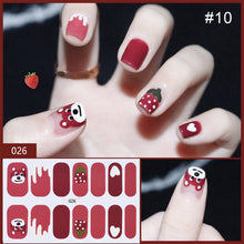 Load image into Gallery viewer, 14pcs/Sheet Nail Stickers Adhesive Nail Sticker 3D Nail Wrap Full Cover Nail Art Supplies Nail Accessories