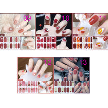 Load image into Gallery viewer, 14pcs/Sheet Nail Stickers Adhesive Nail Sticker 3D Nail Wrap Full Cover Nail Art Supplies Nail Accessories