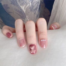 Load image into Gallery viewer, 24pcs/set Short Pink Manicure Fake Nail Pearl Smudge Fake Nail Patch Wearing Nails Nail Stickers Nail Art Accessories
