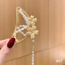 Load image into Gallery viewer, Women Butterfly Hair Clip Fringe Pendant Hairpin Pearl Metal Hairpin Fashion Hair Clip Hair Accessories