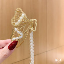 Load image into Gallery viewer, Women Butterfly Hair Clip Fringe Pendant Hairpin Pearl Metal Hairpin Fashion Hair Clip Hair Accessories