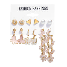Load image into Gallery viewer, 6pcs/set Women Pearl Earrings Creative Vintage Gold Hoop Set Fashion All-match Earrings Temperament Accessories Jewelry