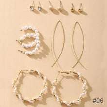 Load image into Gallery viewer, 6pcs/set Women Pearl Earrings Creative Vintage Gold Hoop Set Fashion All-match Earrings Temperament Accessories Jewelry