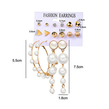 Load image into Gallery viewer, Women Pearl Ring Stud Earrings Set Creative Retro Simple Earrings Fashion All-match Earrings Temperament Accessories Jewelry