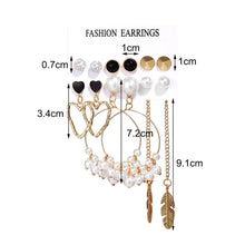 Load image into Gallery viewer, Women Pearl Ring Stud Earrings Set Creative Retro Simple Earrings Fashion All-match Earrings Temperament Accessories Jewelry