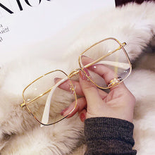 Load image into Gallery viewer, Women Blue Light Blocking Glasses Metal Large Frame Glasses Transparent Glasses Blocking Filter Computer Glasses