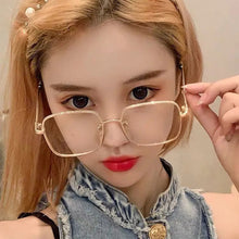 Load image into Gallery viewer, Women Blue Light Blocking Glasses Metal Large Frame Glasses Transparent Glasses Blocking Filter Computer Glasses