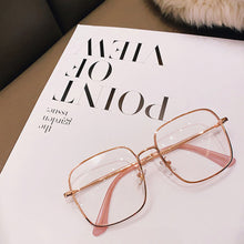 Load image into Gallery viewer, Women Blue Light Blocking Glasses Metal Large Frame Glasses Transparent Glasses Blocking Filter Computer Glasses