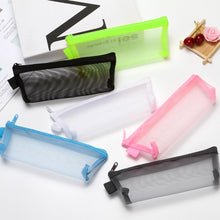 Load image into Gallery viewer, Large Capacity Stationery Transparent Mesh Pencil Case Office School Supplies Makeup Bag Organizer with Zipper