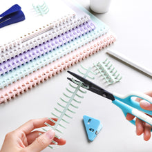 Load image into Gallery viewer, A4 A5 B5 Detachable Buckle Loose-leaf Binding Strip 30-hole Round Hole Coil Opening And Closing Ring DIY Plastic Binder
