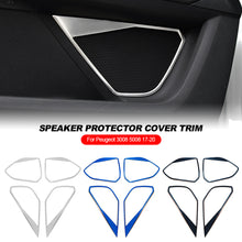 Load image into Gallery viewer, 4Pcs Stainless Steel Interior Moulding Chrome Door Speaker Sound Protector Cover Trim Accessories for Peugeot 3008 5008 17-20