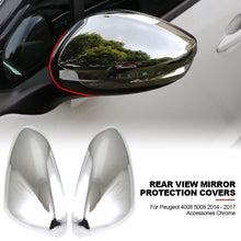 Load image into Gallery viewer, Pair Car Rear View Mirror Protection Covers Rearview Mirror Stickers for Peugeot 4008 5008 2014 - 2017 Accessories Chrome