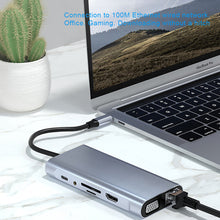 Load image into Gallery viewer, 11 in 1 HUB3.0 Type-C Docking Station USB-C Converter 3.5MM AUX Multi-interface Adapter 4K HDMI Dock Station PC Laptop Splitterg CVC Noise Reduction Headsets