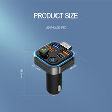 Load image into Gallery viewer, Car MP3 Player Bluetooth 5.0 FM Transmitter One Key Bass Microphone Handsfree Music Play USB QC3.0 PD 20W Quick Charger