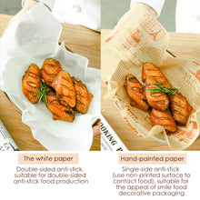 Load image into Gallery viewer, English Hand-painted Air Fryer Liners Disposable Food Oil-absorbing Paper Airfryer Frying Cooking Papers Non-stick Mat Disposable Baking Sheets