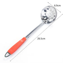Load image into Gallery viewer, Stainless Steel Soup Spoon Colander Colorful Handle Spoon With Hole Hangable Non-Hole Colander Kitchen Tools Accessories