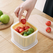 Load image into Gallery viewer, Square Drain Sealed Box Ginger Garlic Onion Food Vegetable 2 in1 Container Storage Fridge Box Durable Kitchen Fresh-keeping Box