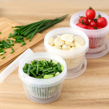 Load image into Gallery viewer, Ginger Garlic Storage Box Round Drain Sealed Box Ginger Garlic Onion Food Vegetable Storage Fridge Box Kitchen Fresh-keeping Box