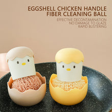Load image into Gallery viewer, Kitchen Cartoon Eggshell Fiber Ball Pot Brush Washing Pot Brush with Handle Chicken Dishes Fiber Ball Cleaning Brush