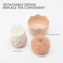 Load image into Gallery viewer, Kitchen Cartoon Eggshell Fiber Ball Pot Brush Washing Pot Brush with Handle Chicken Dishes Fiber Ball Cleaning Brush