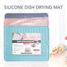 Load image into Gallery viewer, Silicone Drain Mat Dish Draining Mat Drainer Pad Heat Resistant Multifunctional Drying Mat Kitchen Table Placemat
