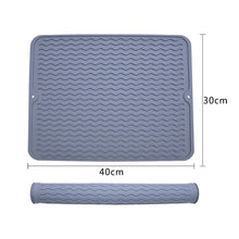 Load image into Gallery viewer, Silicone Drain Mat Dish Draining Mat Drainer Pad Heat Resistant Multifunctional Drying Mat Kitchen Table Placemat