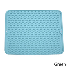 Load image into Gallery viewer, Silicone Drain Mat Dish Draining Mat Drainer Pad Heat Resistant Multifunctional Drying Mat Kitchen Table Placemat