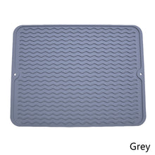 Load image into Gallery viewer, Silicone Drain Mat Dish Draining Mat Drainer Pad Heat Resistant Multifunctional Drying Mat Kitchen Table Placemat