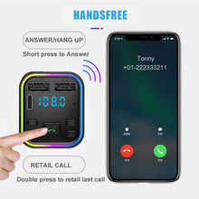 Load image into Gallery viewer, Dual USB Smart Fast Charger Bluetooth-compatible 5.0 Transmitter Ambient Light Car MP3 Player Wireless Handsfree Audio Receiver