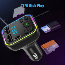 Load image into Gallery viewer, Dual USB Smart Fast Charger Bluetooth-compatible 5.0 Transmitter Ambient Light Car MP3 Player Wireless Handsfree Audio Receiver