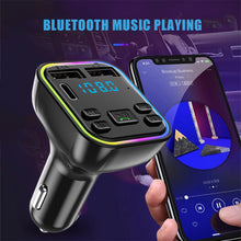 Load image into Gallery viewer, Dual USB Smart Fast Charger Bluetooth-compatible 5.0 Transmitter Ambient Light Car MP3 Player Wireless Handsfree Audio Receiver