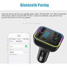 Load image into Gallery viewer, Dual USB Smart Fast Charger Bluetooth-compatible 5.0 Transmitter Ambient Light Car MP3 Player Wireless Handsfree Audio Receiver