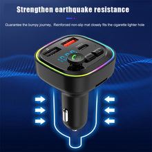 Load image into Gallery viewer, Vehicle Bluetooth-compatible 5.0 MP3 Player Wireless Transmitter QC3.0 Type-C Smart Fast Charger Handsfree Audio Receiver