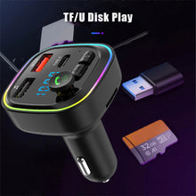 Load image into Gallery viewer, Vehicle Bluetooth-compatible 5.0 MP3 Player Wireless Transmitter QC3.0 Type-C Smart Fast Charger Handsfree Audio Receiver