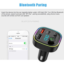 Load image into Gallery viewer, Vehicle Bluetooth-compatible 5.0 MP3 Player Wireless Transmitter QC3.0 Type-C Smart Fast Charger Handsfree Audio Receiver