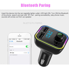 Load image into Gallery viewer, TF U Disk Read Wireless MP3 Music Player Handsfree Audio Receiver Auto Bluetooth 5.0 FM Transmitter Smart Fast Charger