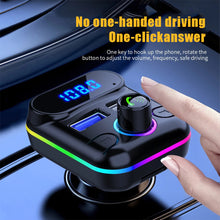 Load image into Gallery viewer, Wireless Car Kit MP3 Player Ambient Light Fast Charger Bluetooth-compatible 5.0 FM Transmitter Handsfree Audio Receiver