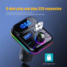 Load image into Gallery viewer, Wireless Car Kit MP3 Player Ambient Light Fast Charger Bluetooth-compatible 5.0 FM Transmitter Handsfree Audio Receiver