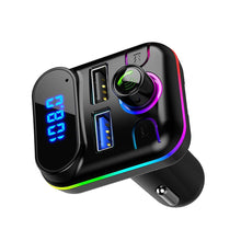 Load image into Gallery viewer, Wireless Car Kit MP3 Player Ambient Light Fast Charger Bluetooth-compatible 5.0 FM Transmitter Handsfree Audio Receiver