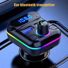 Load image into Gallery viewer, Wireless Car Kit MP3 Player Ambient Light Fast Charger Bluetooth-compatible 5.0 FM Transmitter Handsfree Audio Receiver