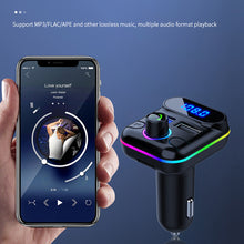 Load image into Gallery viewer, Wireless Car Kit MP3 Player Ambient Light Fast Charger Bluetooth-compatible 5.0 FM Transmitter Handsfree Audio Receiver