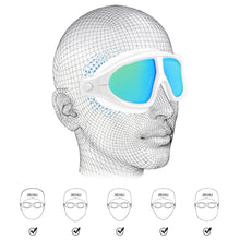 Load image into Gallery viewer, Swimming Goggles Adults Waterproof Large Frame Swim Diving Mask UV Anti Fog Adjustable Pool Glasses With Silicone Ear Plugs