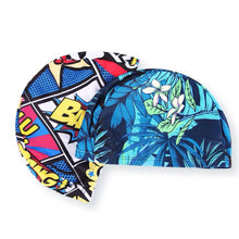 Load image into Gallery viewer, 1PC High Elastic Swimming Cap Men Women Free Size Printed Long Hair Sports Swim Pool Hat Nylon Turban