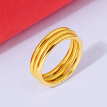 Load image into Gallery viewer, Sha Jin Finger Ring Female Copper Gold Plated Extremely Fine Smooth Frosted Small Plain Ring Couples Set Trend Women Tail Ring